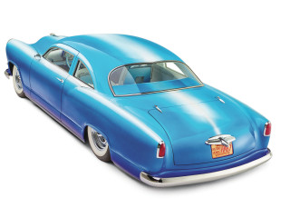 Blue car american scene digital - airbrush free wallpaper