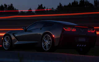 Black sports car night road 6 - a black sports car free wallpaper