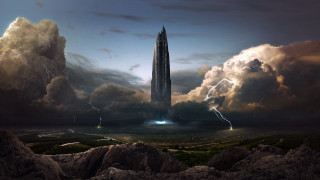 Tower clouds lightning sky fantasy - a lightning bolt free wallpaper
