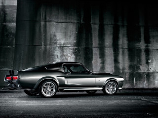 Mustang black white photo dark - a concrete wall behind free wallpaper
