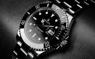 Watch black leather monochrome polka - a watch free wallpaper