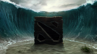 Wooden block wave ocean letter - splash art free wallpaper