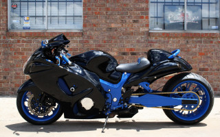 Blue black motorcycle brick building - cornelisz hendriksz vroom free wallpaper