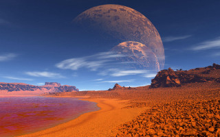 Planet moon redlake city night - image of a planet free wallpaper