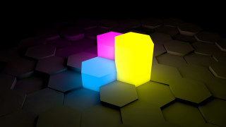 Colorful object black background hexagonal - hexagonal shape free wallpaper