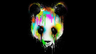 Panda colorful paint drips graffiti - face and head free wallpaper for desktop