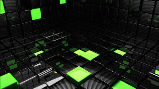 Green squares room floor walls - a green glow free wallpaper