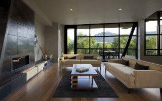 Living room mountains modern digital - a view of the mountains free wallpaper for desktop