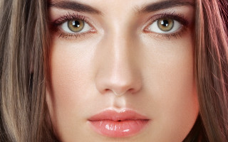 Woman longhair pinkshirt pinktie shoulder - facial feature free wallpaper for desktop