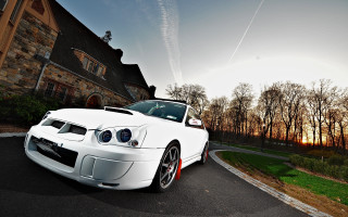 White sports car tiltshift anamorphic - a white sports car free wallpaper