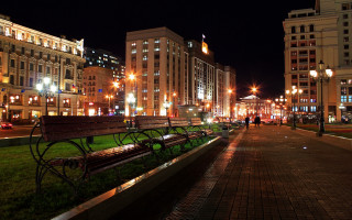 Benches cityscape night tokyo ferriswheel - andrey yefimovich martynov free wallpaper