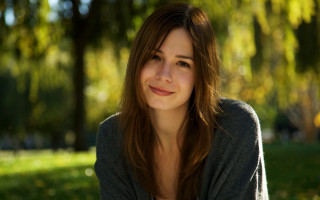 Woman smiling grass tree nature - free portrait wallpaper for desktop