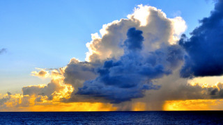 Large cloud ocean sunset boat 2 - the sky over the ocean free wallpaper