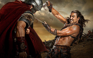 Roman gladiator vs spartan battle - action scene free wallpaper