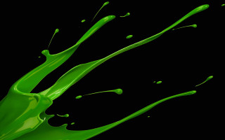 Green liquid splash action painting - the air free wallpaper