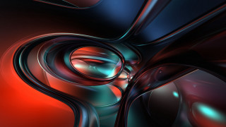 Abstract red blue sculpture fractals - an abstract sculpture free wallpaper for desktop