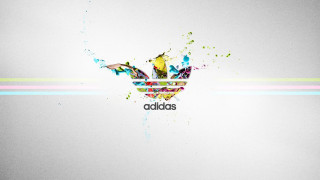 Adidas colorful logo multicolored stripe - a splash of paint free wallpaper