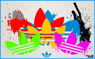 Colorful adidas poster paint splatters - colour free wallpaper
