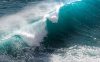 Large wave breaking surfboard ocean - in the ocean free wallpaper
