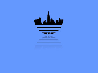 Black white city skyline blue - the water below free wallpaper