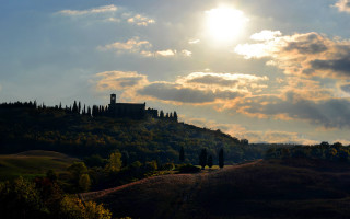 Hill church cloudy sky sunset - the cloud above free wallpaper for desktop