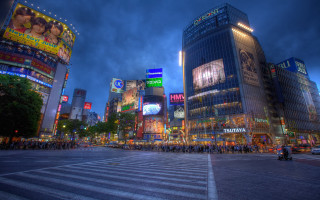Tokyo night cityscape architecture lights - a city street free wallpaper for desktop
