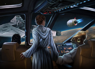 Woman man spaceship cockpit space - drew struzan free wallpaper for desktop