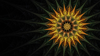 Starburst yellow green fractals generative - generative art free wallpaper for desktop