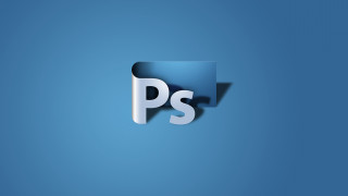 Blue background letter ps shadow - the middle of it free wallpaper