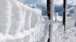 Fence snow mountain landart deepdepth - a mountain free wallpaper