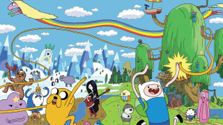 Cartoon scene background characters rainbow - a cartoon scene free wallpaper