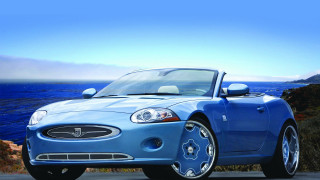 Blue car ocean cliff photorealism - a view of the ocean free wallpaper