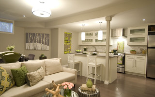 Living room couch refrigerator microwave - dull free wallpaper