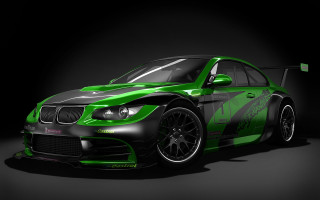 Green car dark room black 6 - a green car free wallpaper
