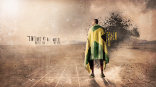 Desert man yellow green cape - the time free wallpaper for desktop