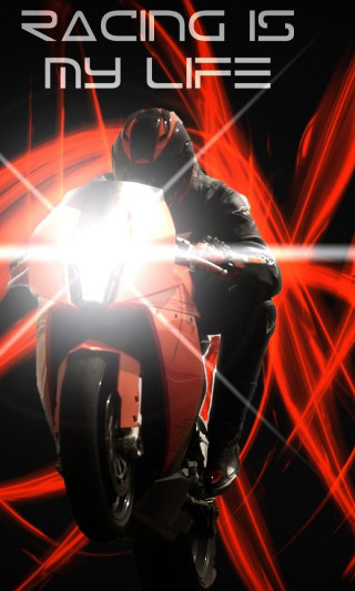 Man motorcycle red black background - the back free wallpaper for mobile