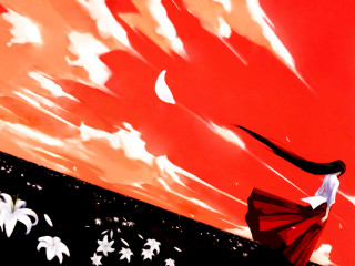 Woman red dress sunset black - the sunset free wallpaper