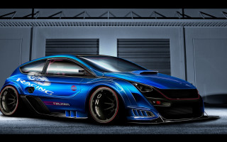 Blue car garage door photorealism - a garage door free wallpaper