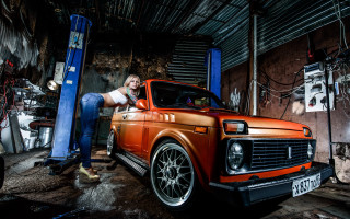 Woman truck garage surfboard night - the ground next free wallpaper for desktop