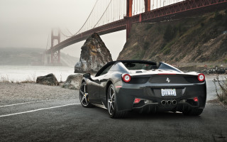 Black sports car bridge water - dennis flanders free wallpaper
