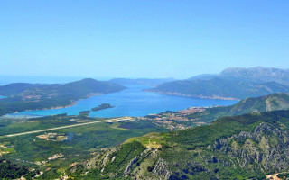 Mountain lake town panorama nature - a lake in the middle of it free wallpaper for desktop
