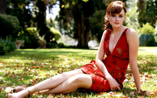 Woman red dress grass park 2 - araceli gilbert free wallpaper for desktop