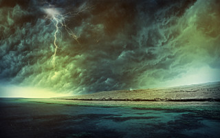 Storm lighthouse lightning matte cinematic - a storm free wallpaper