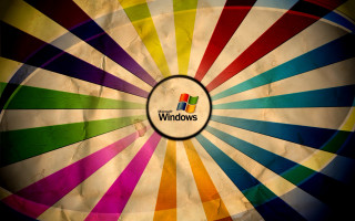Colorful wheel windows logo sunburst - surreal design free wallpaper for desktop