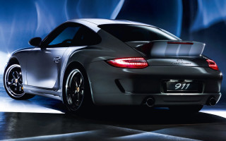 Grey sports car blue light - a grey sports car free wallpaper for desktop