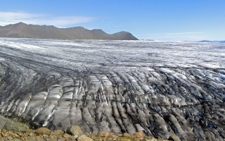 Large glacier mountain blue sky - a mosaic free wallpaper for desktop