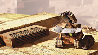 Robot automaton ruins mecha desert - two eye free wallpaper