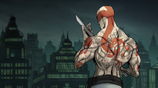 Man knife blood cityscape night - a knife free wallpaper for desktop