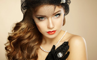 Black hat gloves pearl brooch - a veil free wallpaper