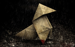 Paper bird rain red spot - the rain free wallpaper for desktop